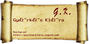Györkös Klára névjegykártya